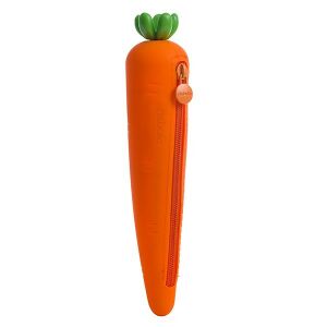 NEBULO Carrot Pencil Case, Silicone, Orange - Pencil Case