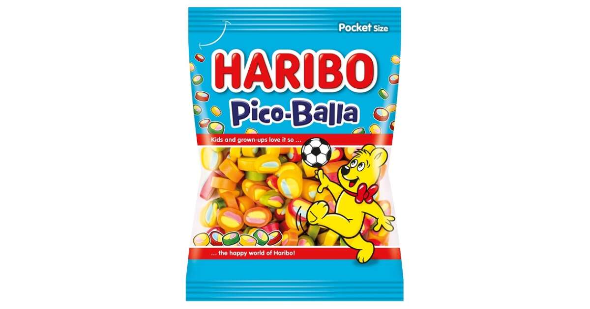 Haribo Pico Balla gyümölcs ízű focilabda alakú gumicukor 85G Pepita hu