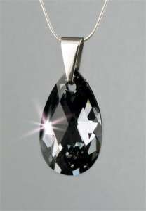 ART CRYSTELLA Náhrdelník v tvare kvapky dažďa s kryštálom Black Diamond SWAROVSKI®, 16 mm, ART CRYSTELLA® 31578478 Dámske šperky