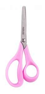 NEBULO pink school scissors, 14 cm, ergonomic design, blunt tip - Nebulo