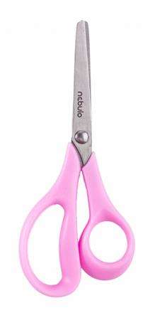 NEBULO pink school scissors, 14 cm, ergonomic design, blunt tip