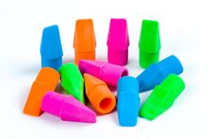 NEBULO coloured pencil erasers, 12 pack, assorted colours - Office accessory