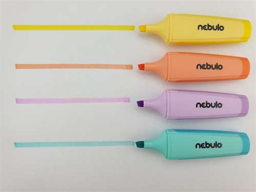 Sada zvýrazňovačov NEBULO, 2-5 mm, NEBULO, 4 rôzne pastelové farby