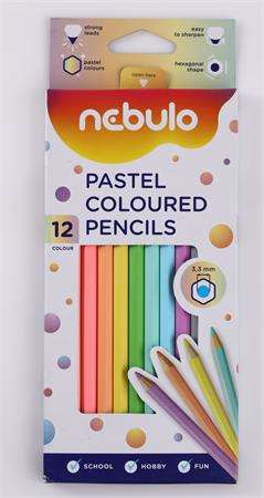 Nebulo hexagonal pastel hexagonal Set de creioane colorate (12 bucăți)