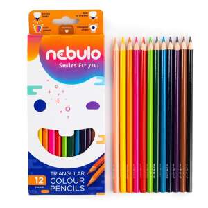Nebulo 12 triangular color pencils, set of colored pencils for drawing and coloring, 12 different colors, easy to sharpen, strong lead, smooth writing, vibrant colors, even coverage - Colored Pencil