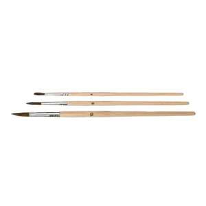 Nebulo paint brush set, 3 pieces, sizes 4, 6, 10, round, natural wood handle, pony hair - Paintbrush