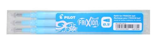 Pilot Frixion Ball/Clicker, 0,25 mm #albastru deschis (3 buc.)