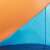 Close-up of Springos beach tent fabric, blue and orange