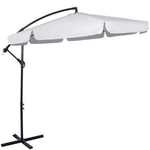 Kerti napernyő, vízálló, dönthető, 300 cm - világos-szürke