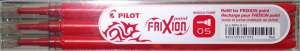 Pilot Frixion Point Rollerball Pen Refills, 3 pack, red, 0.5 mm needle point - Pilot