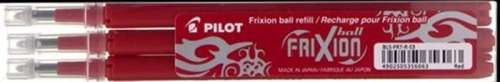 Pilot Frixion Ball rote Tintenpatronen, 3er Pack, 0,7 mm