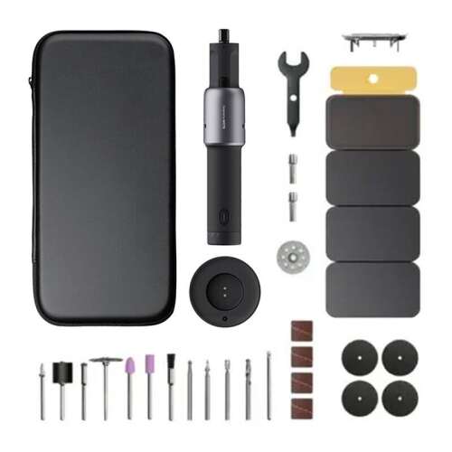 Set univerzalnih rotacijskih alata HOTO QWLDM001 35 u 1, uključuje rotacijski alat, punjač, kutiju, kopču za glavu, bušilicu, brusilice, glodalice, četke