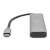 Digitus USB-C Hub 4-Port Aluminium DA-70246, Seitenansicht, USB-C zu USB 3.1 Adapter, 4 Ports, Aluminium, grau