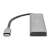 Digitus USB-C Hub, 4-Port Aluminium, DA-70246, Silber, Seitenansicht
