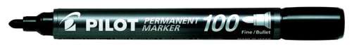 PILOT Alkoholos marker, 1 mm, kúpos, PILOT "Permanent Marker 100", fekete