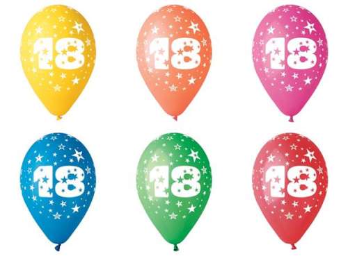 Ballon, 26 cm, mit Zahlen, 18
