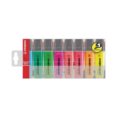 STABILO Szövegkiemelő készlet, 2-5 mm, STABILO "BOSS original", 8 különböző szín 125478956 - Iskolakezdés és iskolaszer