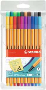 STABILO Fineliner-Set, 0,4 mm, STABILO "Point 88 Big Point", 20 verschiedene Farben 31546981 Fineliner