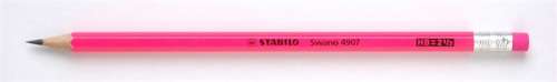 STABILO Creion de grafit cu radieră, HB, hexagonal, STABILO "Swano Neon", roz