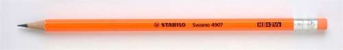 Stabilo Swano Swano Neon creion de grafit hexagonal cu radieră, HB #orange