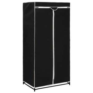 Black fabric wardrobe with metal frame, 75 x 50 x 160 cm - Office Furniture