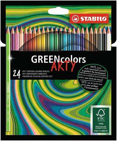 STABILO GreenColors Arty 24 Buntstifte, FSC-zertifiziert, 100% aus gut bewirtschafteten Wäldern