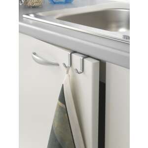 Cârlig dublu Metaltex Galileo pentru agățarea prosoapelor de bucătărie, a șervețelelor de bucătărie sau a altor ustensile de bucătărie - Depozitare și organizare