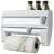 Metaltex Roll&Roll 4 in 1 wall mounted kitchen foil dispenser, aluminum foil, paper towel holder with spice rack on top