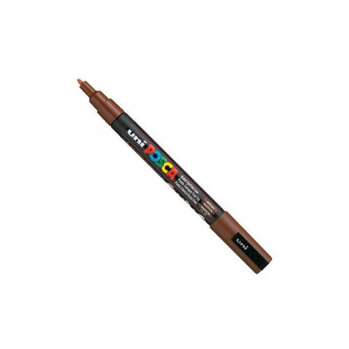 Szögletes nézet az UNI Posca PC-3M barna markerről - Dekormarker