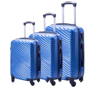 Dollcini, Set de valiză de călătorie mondială, 3 piese, 22"25"28", (357702-161D), albastru
