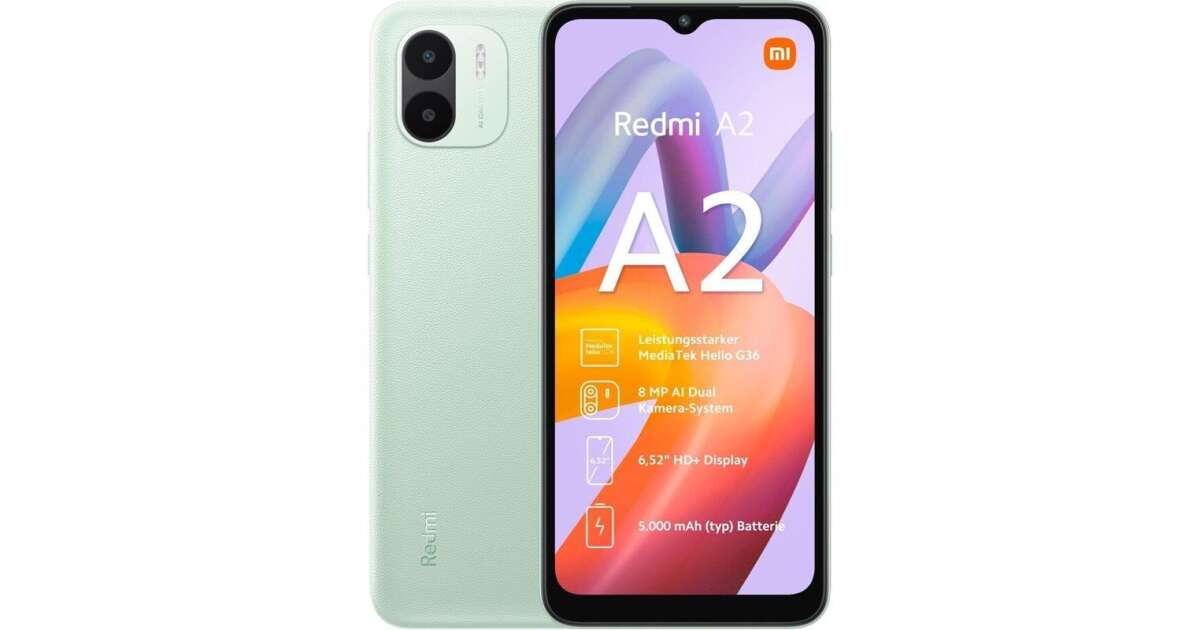 Xiaomi Redmi A2 16,6 cm (6.52) SIM doble Android 13 Go edition 4G MicroUSB  2 GB 32 GB 5000 mAh Negro
