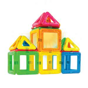 Magformers Neon LED Set construirea unei case cu plăci magnetice - Joc de construcție magnetic