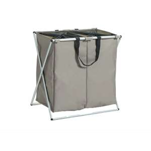 Zeller podwójny kosz na pranie, poliester/aluminium, 59x37x58 cm, szary 57930317