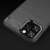 Close-up of iPhone 12/12 Pro black carbon fiber case camera protection
