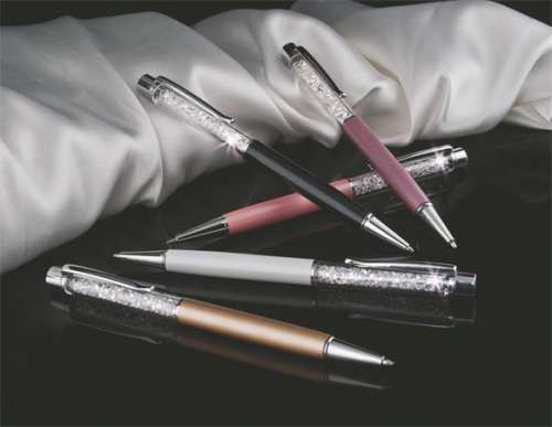 ART CRYSTELLA Kugelschreiber, helllila, gefüllt mit weißem SWAROVSKI®-Kristall, 14 cm, ART CRYSTELLA®