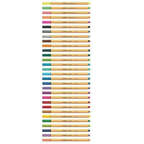 STABILO Point 88 Fineliner Stifte, 30er Pack, 0,4 mm, sortierte Farben