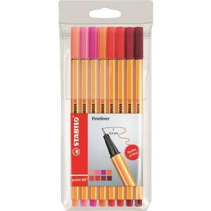 STABILO Point 88 Fineliner Stifte, 8 Rot-Töne, 0,4 mm, 8er-Set - STABILO Fineliner