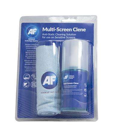 AF Reinigungsflüssigkeit für Bildschirme, mit großem Mikrofasertuch, Pumpe, 200 ml, AF "Multi screen-clene"