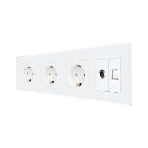 LUXION Hármas Schuko Konnektor - TV - Internet - Üvegkeret