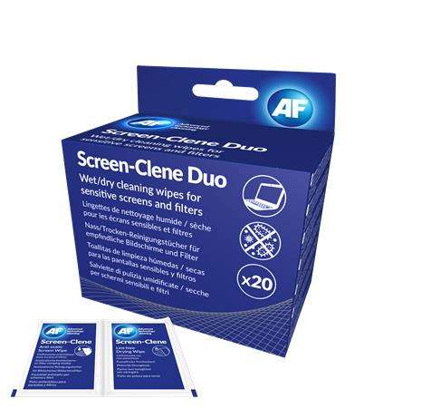 AF Bildschirmreinigungstücher, 20 Stk. feucht-trockene Tücher, AF "Screen-Clene Duo"