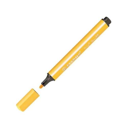 STABILO Felt-tip Pen, 1.5-2 mm, spring-loaded tip, STABILO "Trio Scribbi", yellow