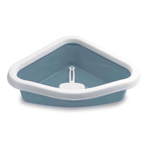 STEFANPLAST Sprint Corner 40x56x14cm sarok macska WC fehér/acélkék 57933587