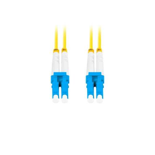 Cablu patch optic duplex Lanberg FO-LULU-SD11-0010-YE cu 4x conectori LC/UPC, duplex 9/125 LSZH, 1m