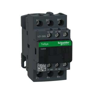 Schneider Electric TeSys LC1-D contactor, 3-pole, 11kW/400VAC, 3NO, 24VDC coil, 1NO+1NC auxiliary contacts - Schneider Electrical Installation Accessory