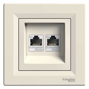 Schneider Electric ASFORA bézs 2xRJ45 Cat5e UTP aljzat - Schneider