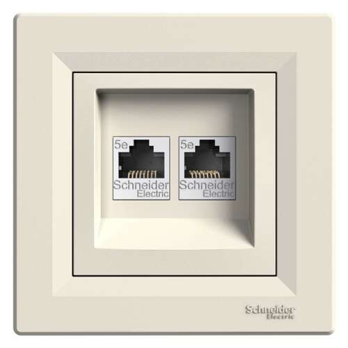 Schneider Electric ASFORA beige 2xRJ45 Cat5e UTP Steckdose