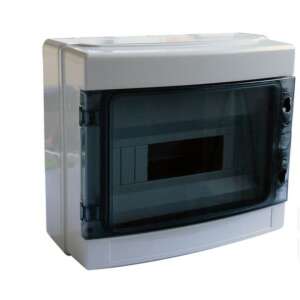 Tracon EDFKIP65-12/1 1×12 modul tok, IP65 védettségű, 660V AC, átlátszó ajtóval, N/PE sínnel, falon kívüli szereléshez - Tracon