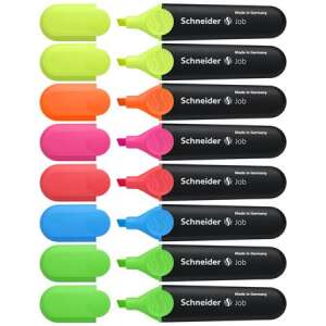 Schneider Job Textmarker-Set, 6 Farben, 1-5 mm Strichstärke - Textmarker