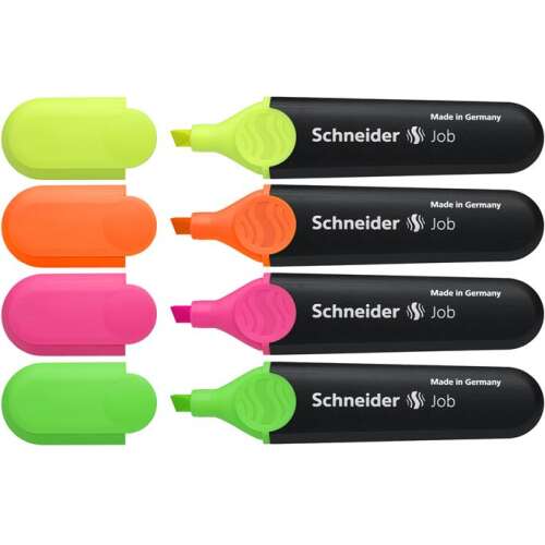 SCHNEIDER Textmarker-Set, 1-5 mm, SCHNEIDER "Job 150", 4 verschiedene Farben