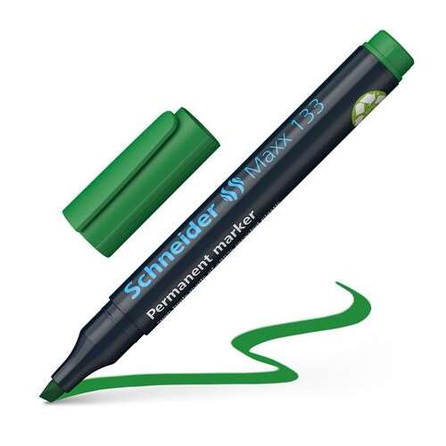 Schneider Maxx 133 grüner Permanentmarker, abgeschrägte Spitze, 1-4 mm Strichstärke